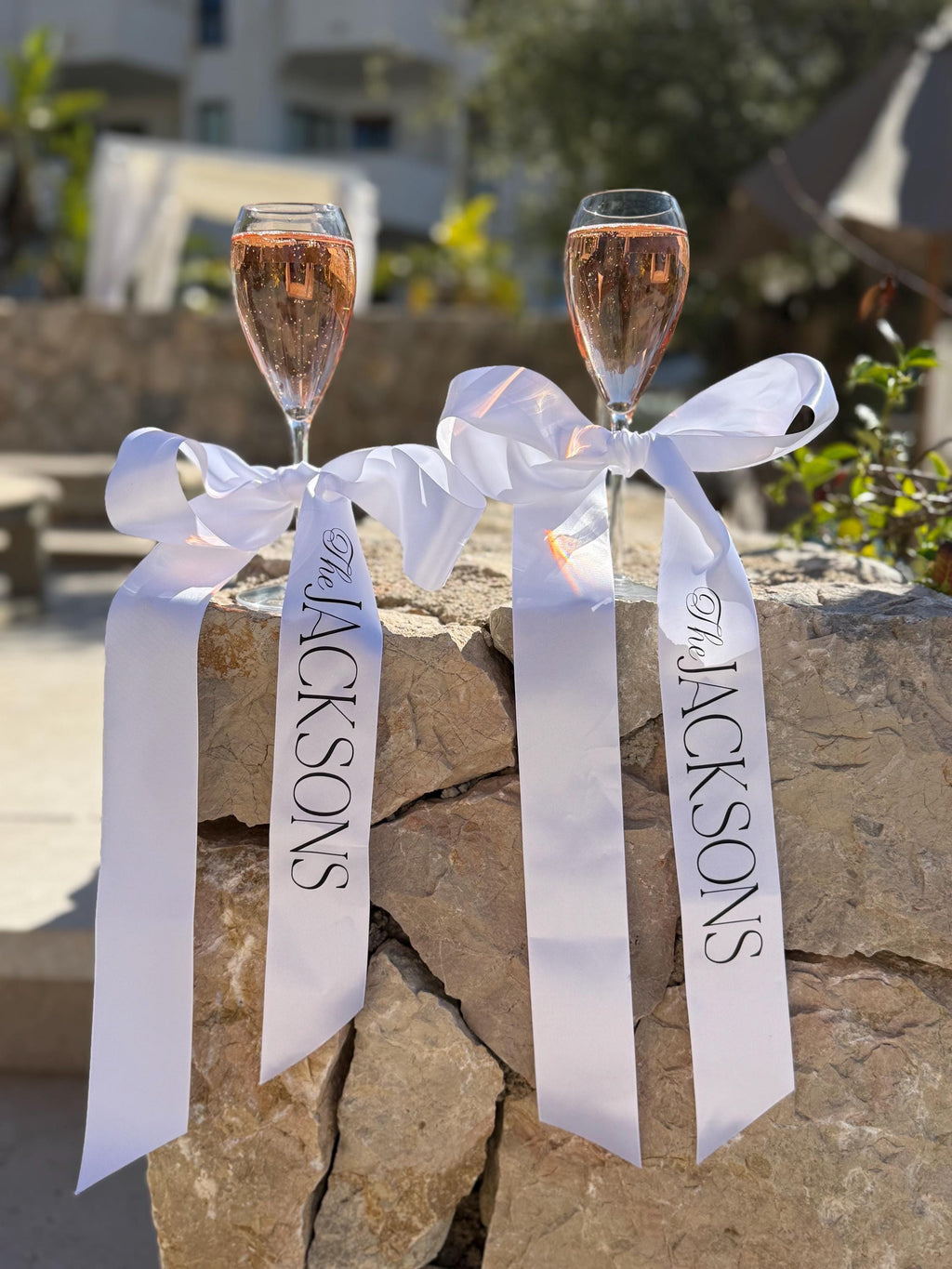 Personalised Champagne Bottle Ribbons – Any Celebration Message