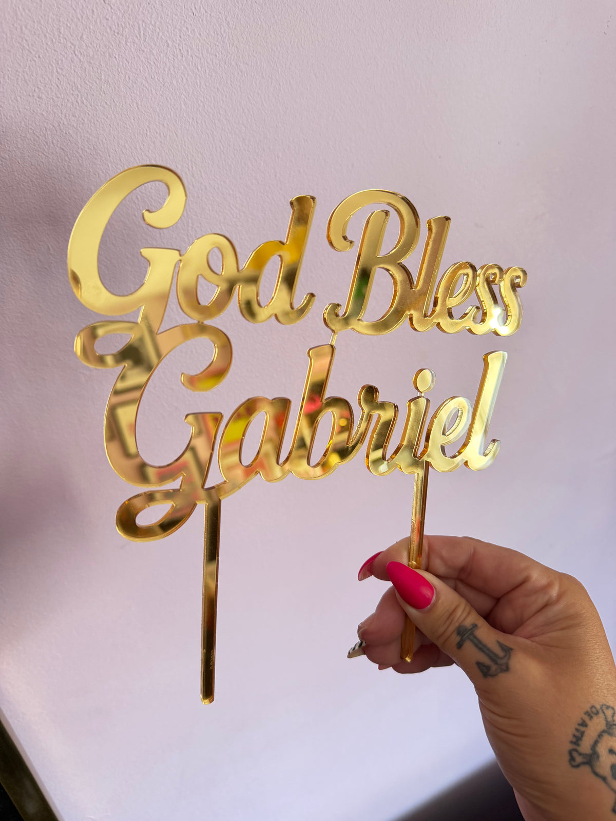 God Bless — Personalised Acrylic Cake Topper