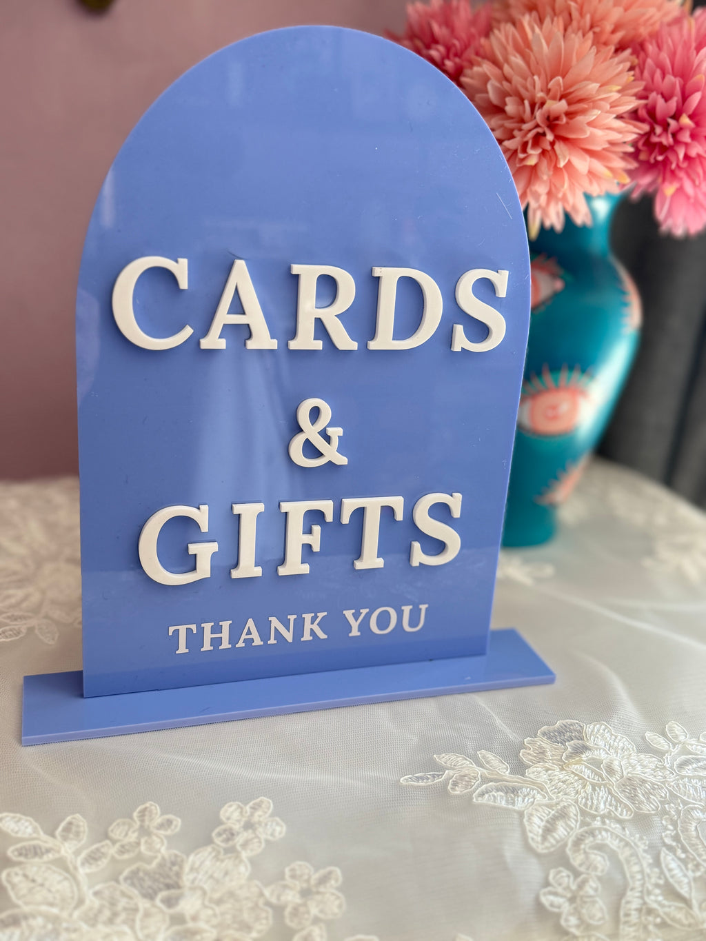 Cards & Gifts Acrylic Wedding Sign | 3D Raised Lettering, Any Colour