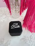 'Til Death Black Velvet Double Ring Box | Gothic Wedding Ring Box, Alternative Bride