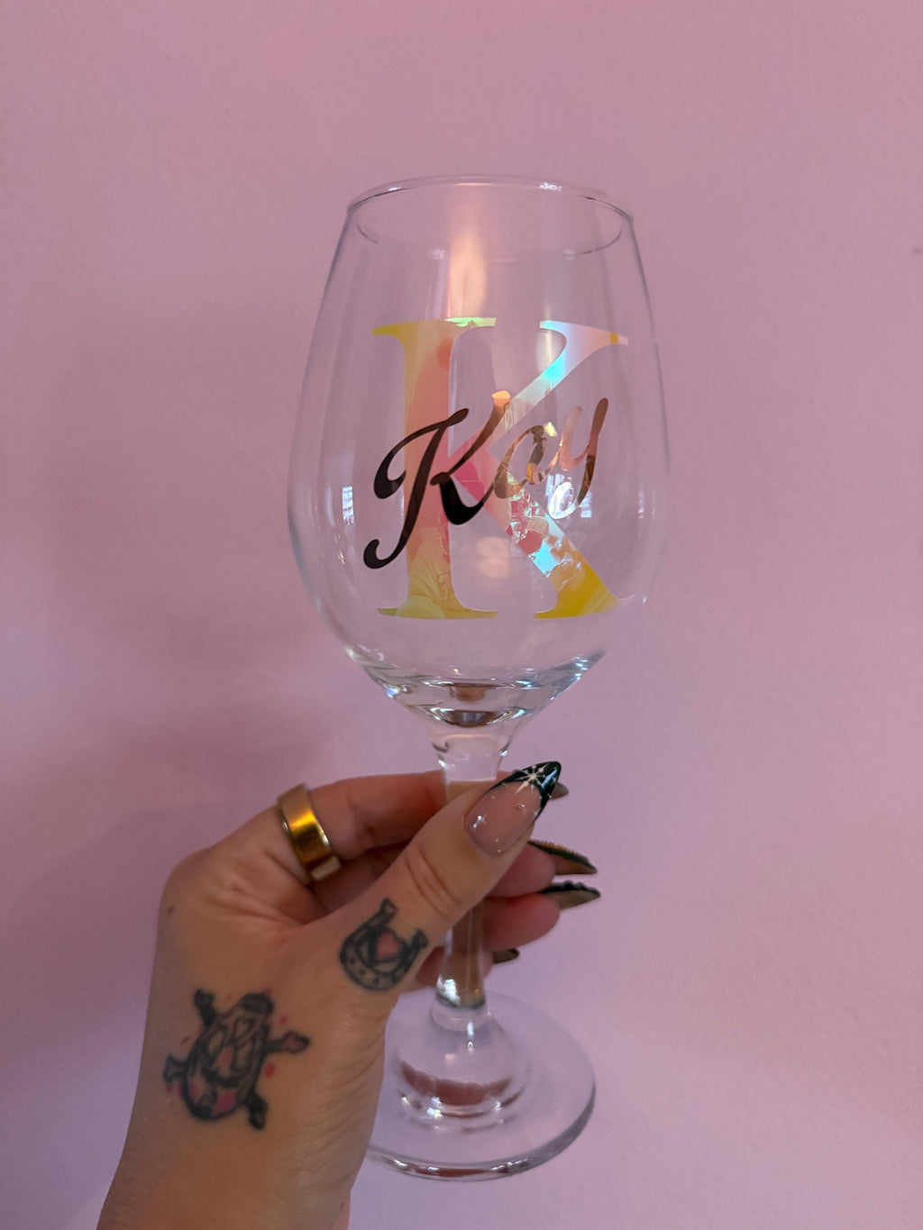 Personalised Bridesmaid Wine Glass, Multiple Colour Options