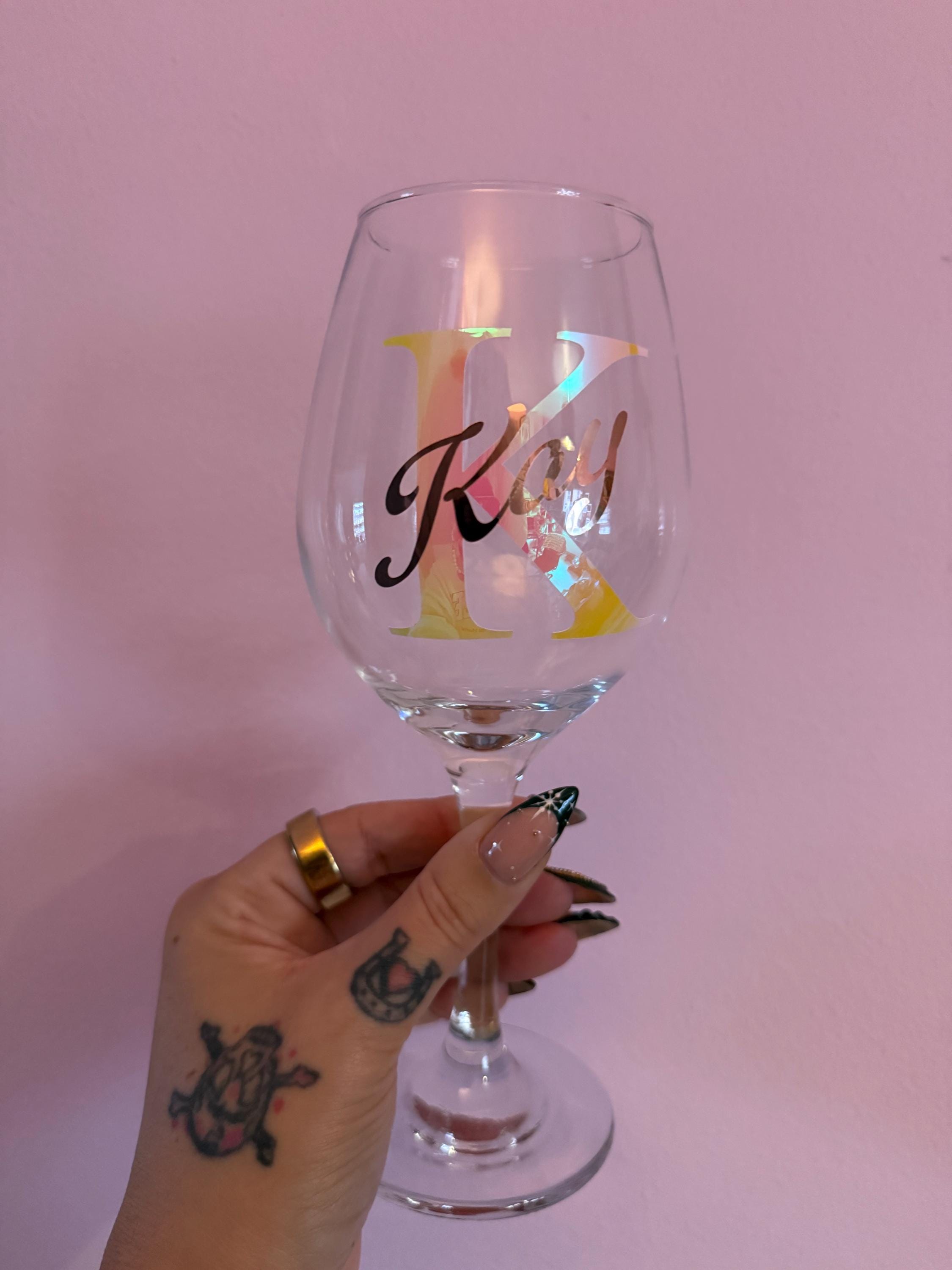Personalised Bridesmaid Wine Glass, Multiple Colour Options