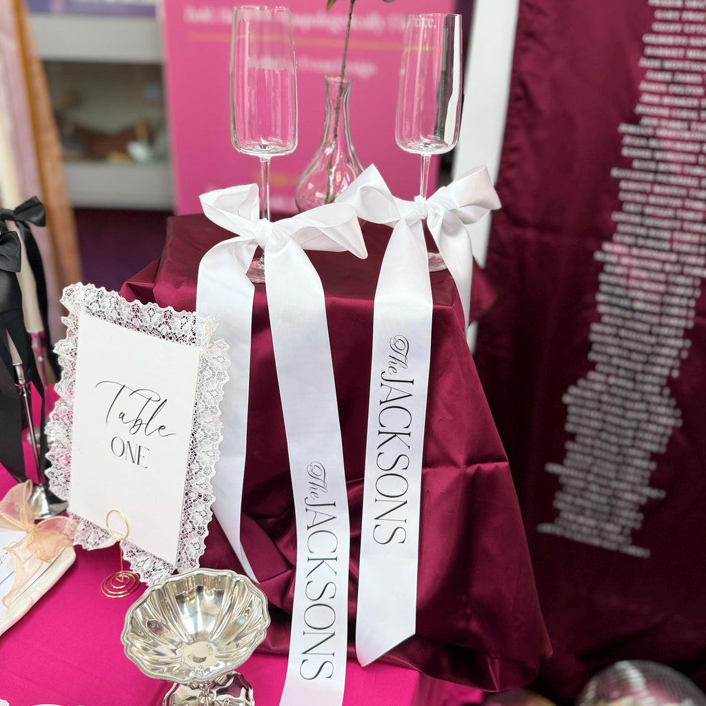 Personalised Champagne Bottle Ribbons – Any Celebration Message
