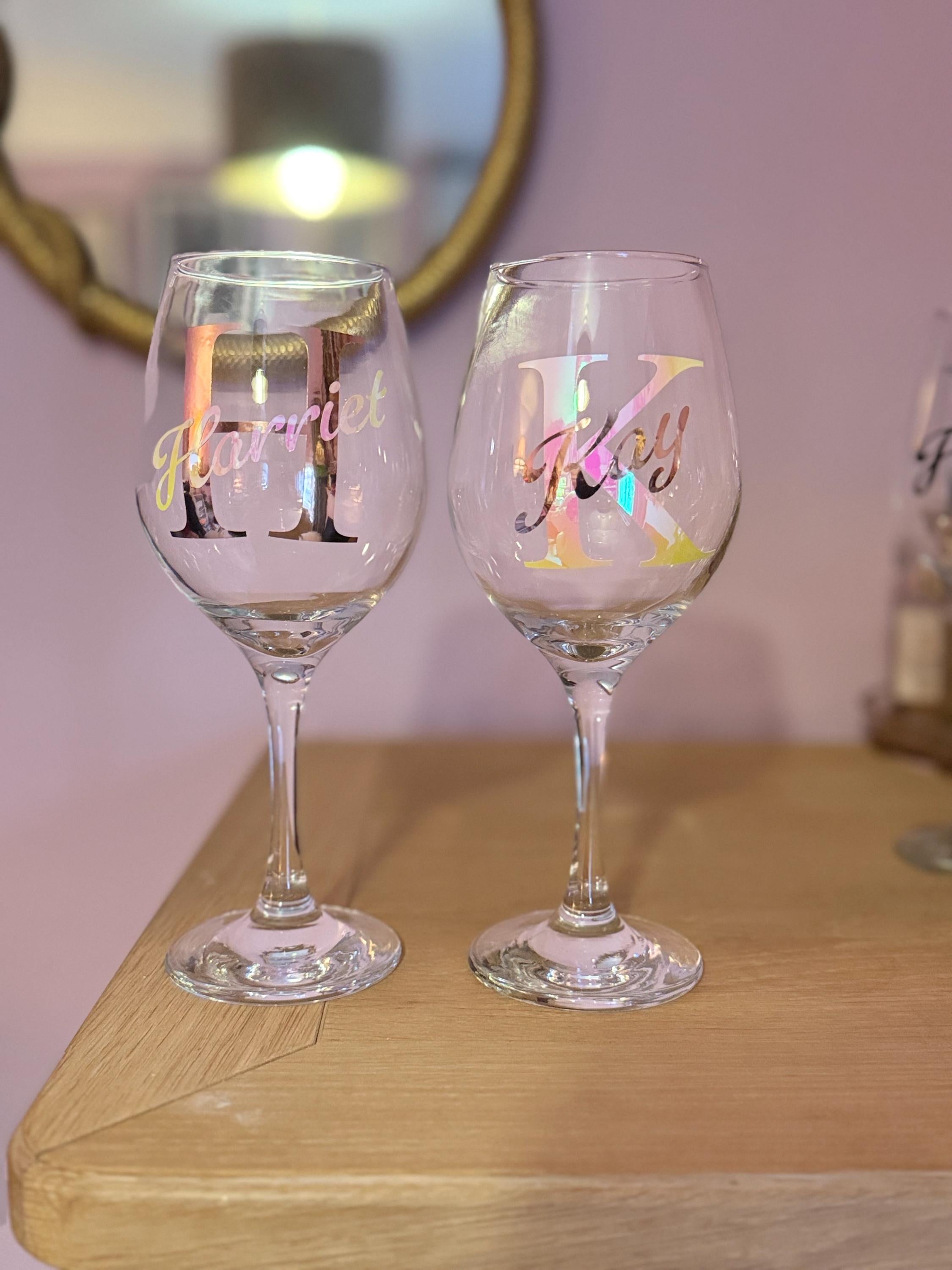 Personalised Bridesmaid Wine Glass, Multiple Colour Options