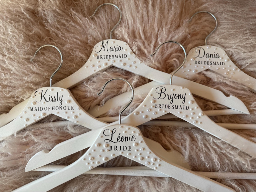 Bridal Party White Hangers