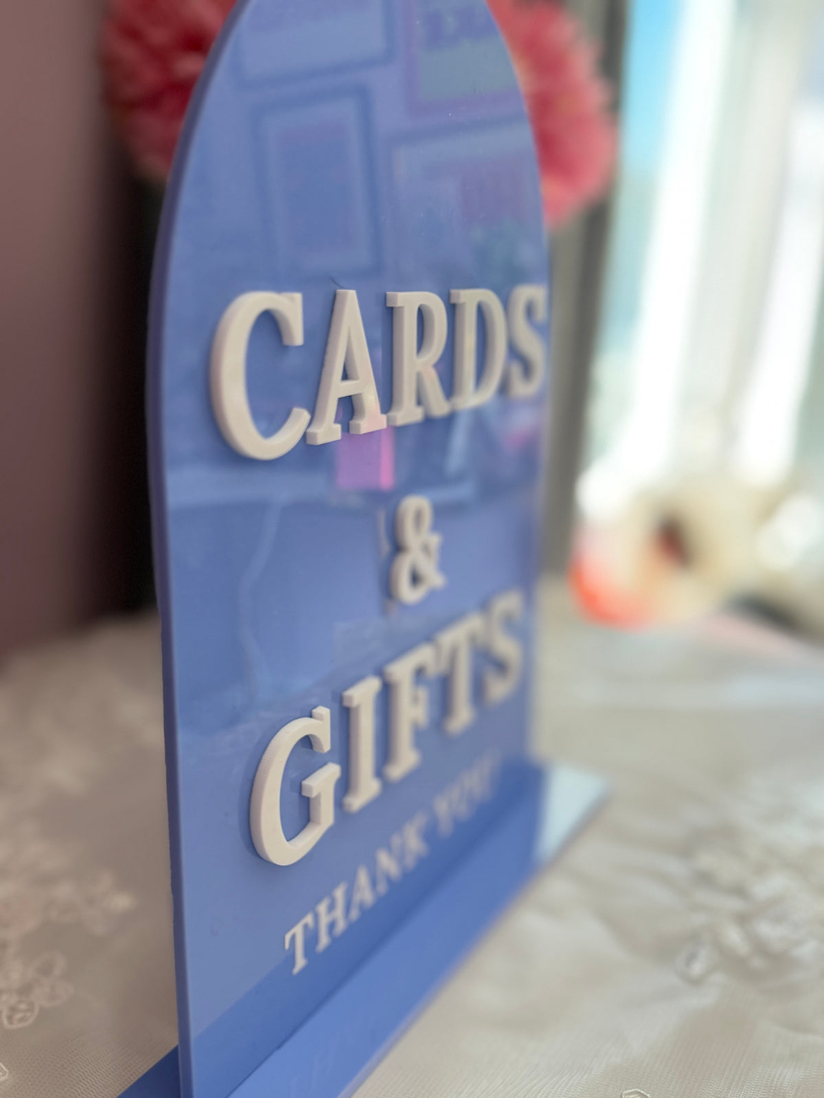 Cards & Gifts Acrylic Wedding Sign | 3D Raised Lettering, Any Colour