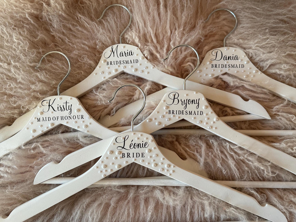 Bridal Party White Hangers