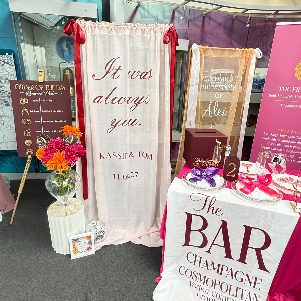 Personalised Fabric Wedding Welcome Sign