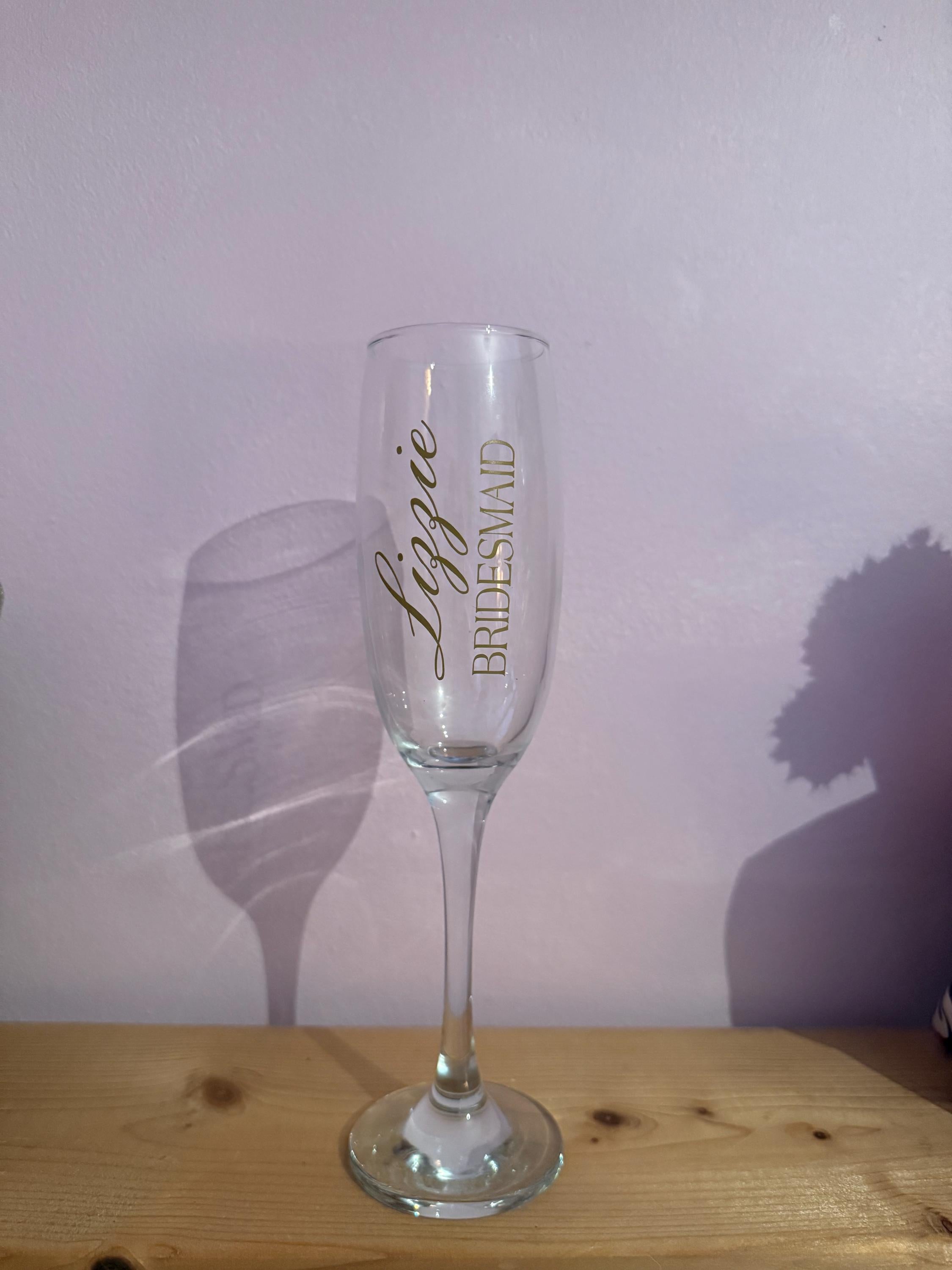 Personalized Champagne Flute | Custom Wedding Toasting Glass, Bridal Shower Gift
