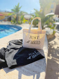 Personalized Just Married Canvas Tote Bag, Honeymoon Gift