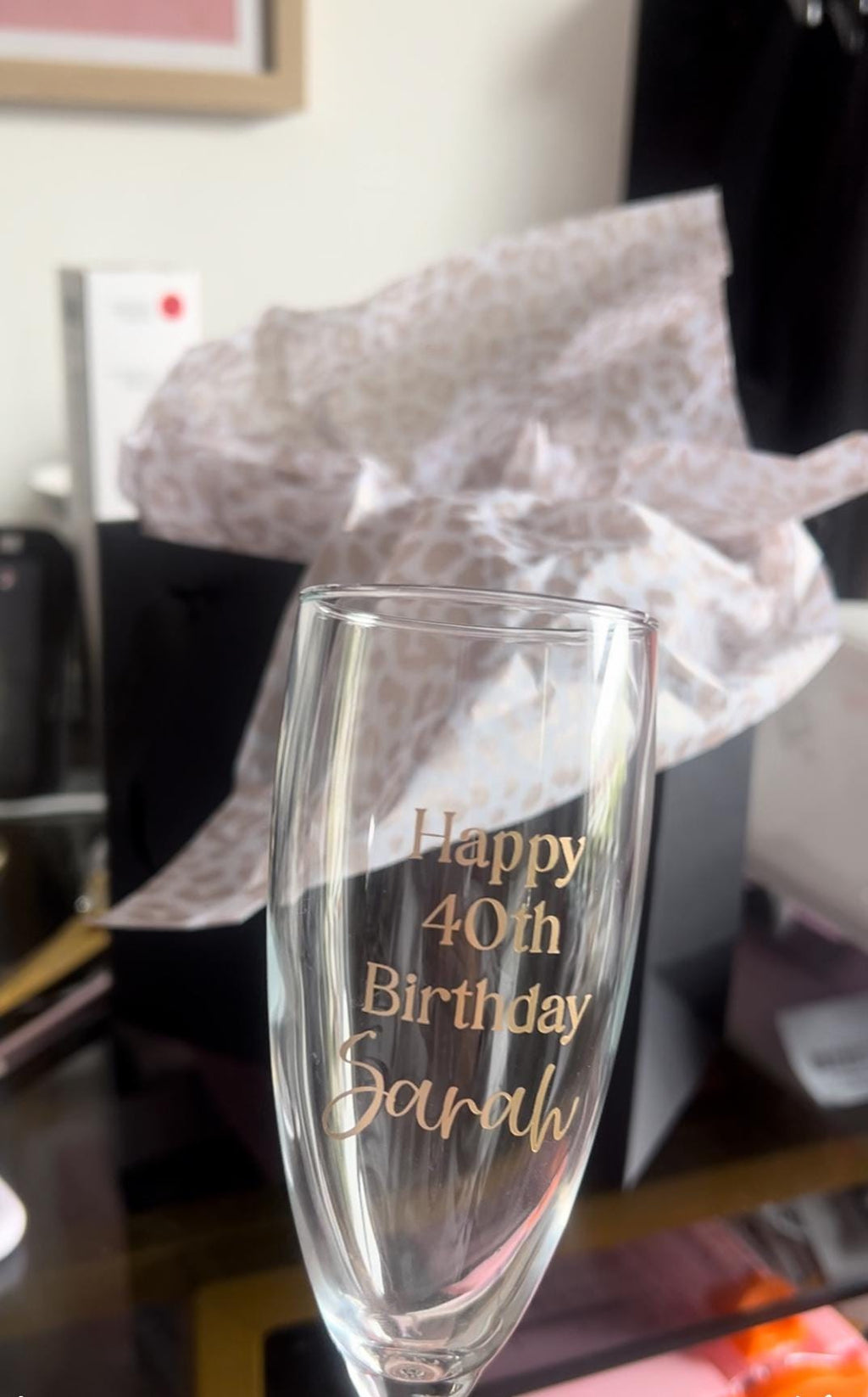 Personalized Champagne Flute | Custom Wedding Toasting Glass, Bridal Shower Gift
