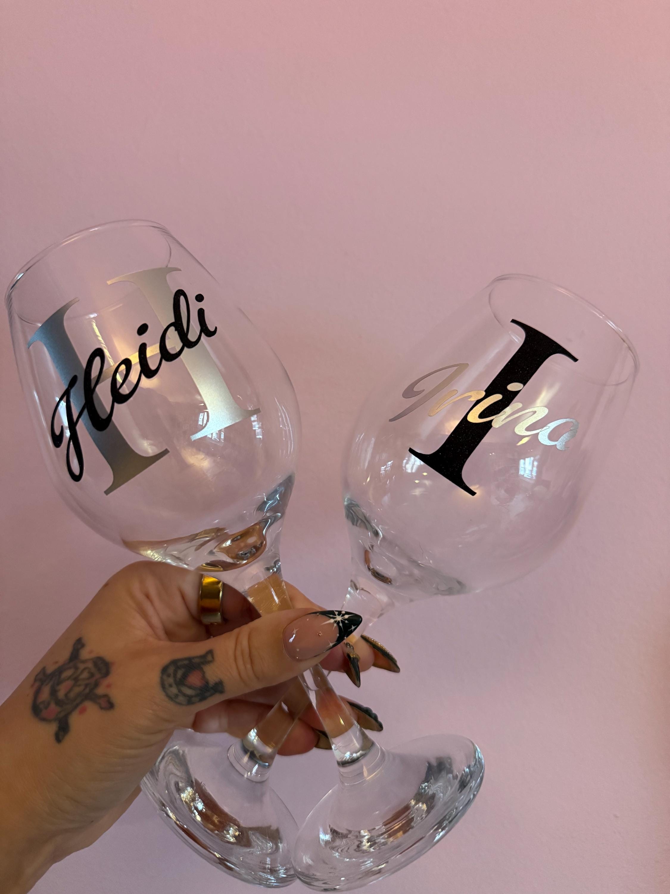 Personalised Bridesmaid Wine Glass, Multiple Colour Options