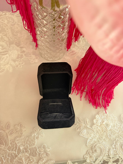 'Til Death Black Velvet Double Ring Box | Gothic Wedding Ring Box, Alternative Bride