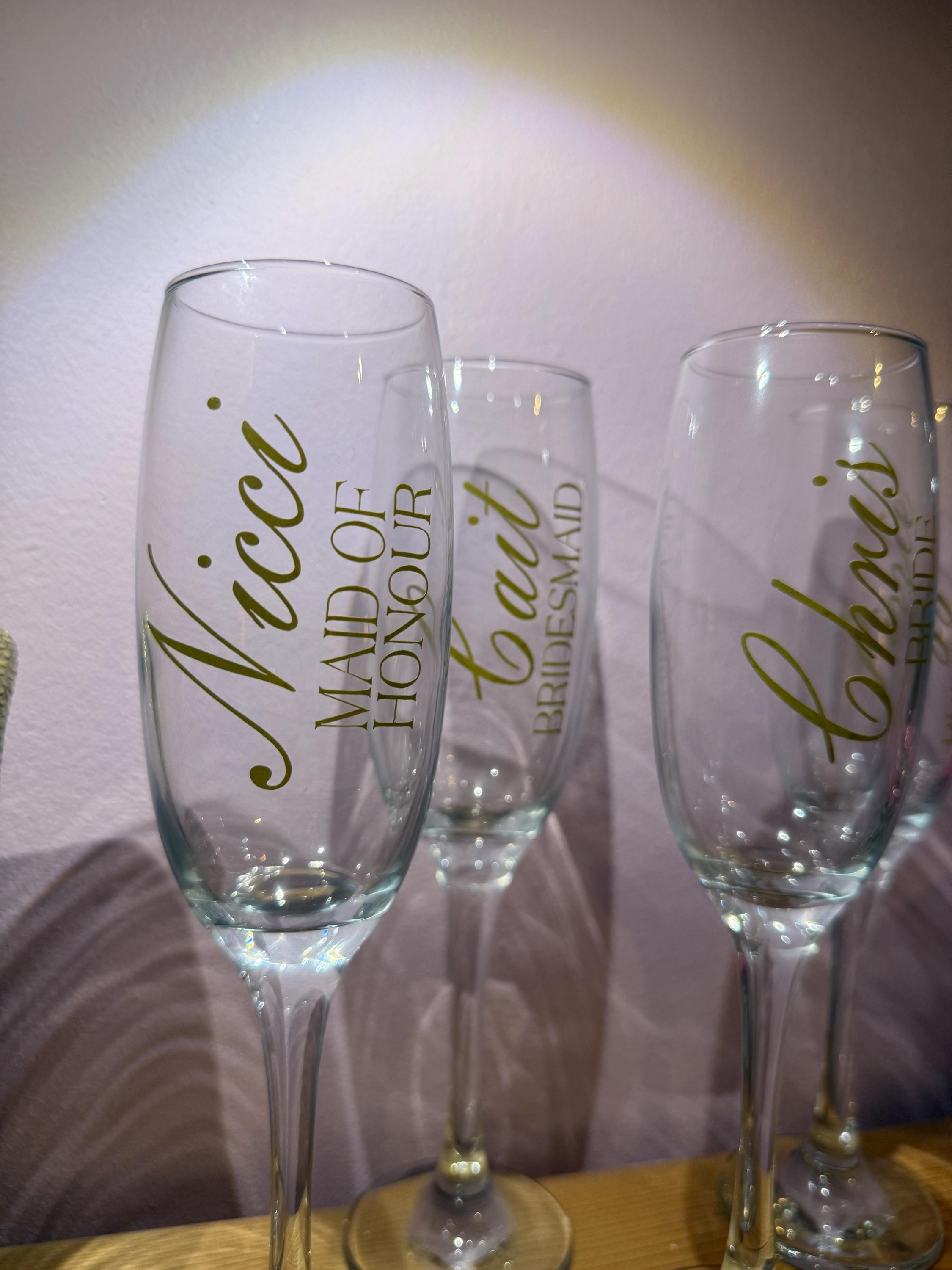 Personalized Champagne Flute | Custom Wedding Toasting Glass, Bridal Shower Gift