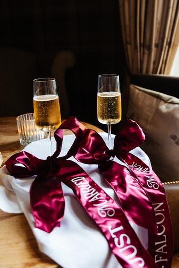 Personalised Champagne Bottle Ribbons – Any Celebration Message