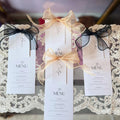 Classic Collection Menu Place Cards with Name and Bows