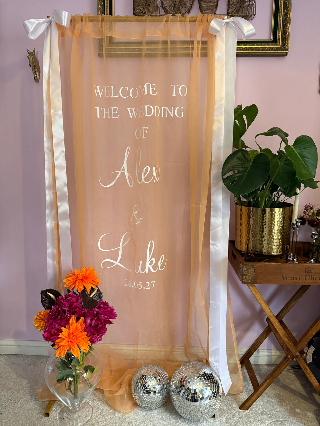 Personalised Fabric Wedding Welcome Sign
