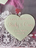 Acrylic Heart Magnet Save the Dates