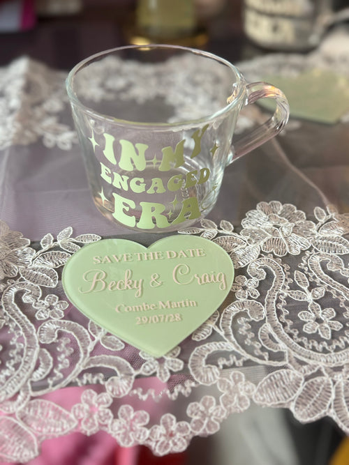 Acrylic Heart Magnet Save the Dates