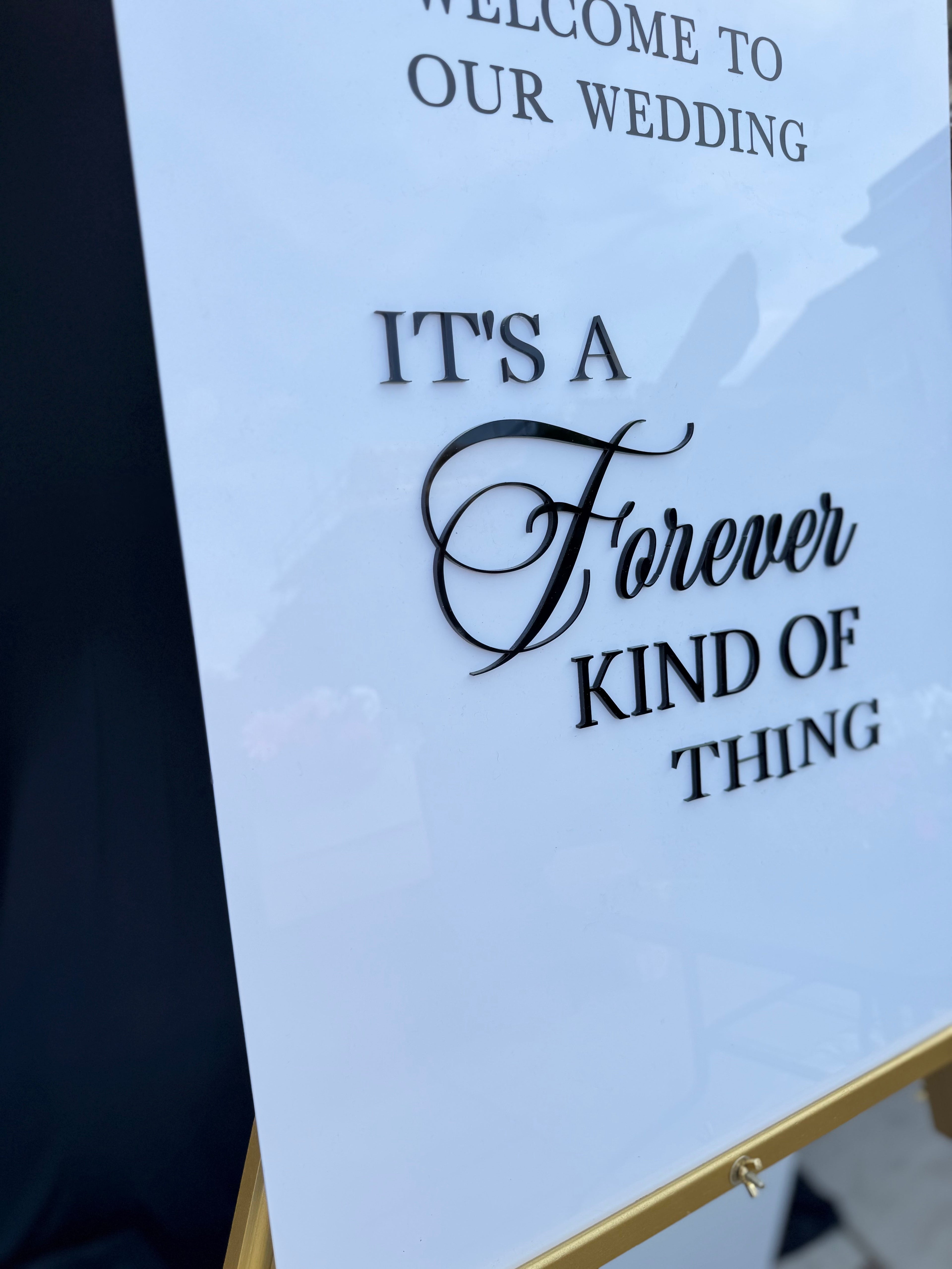 Personalised acrylic wedding welcome sign