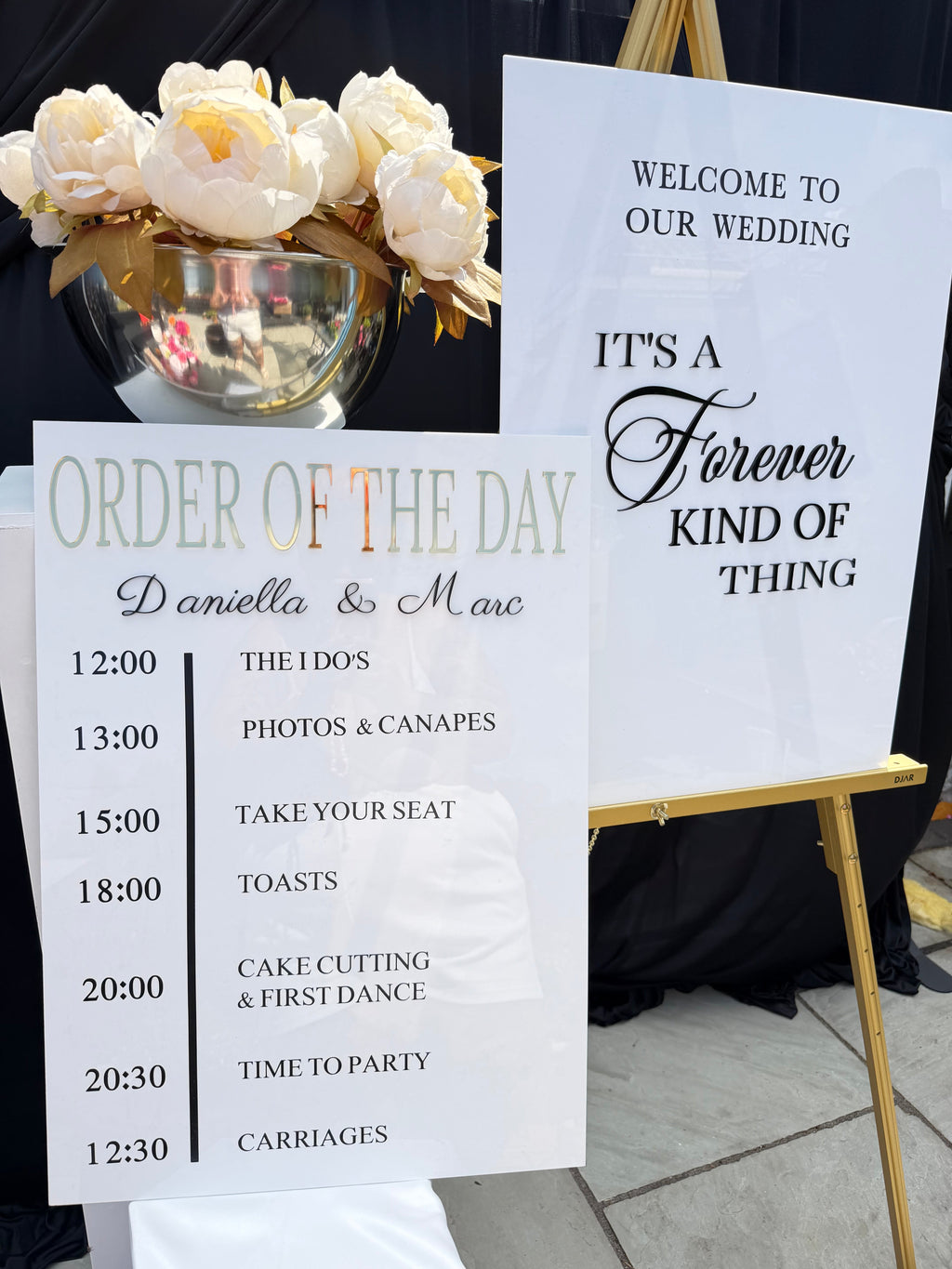 Acrylic wedding signage bundle - welcome sign and order of the day