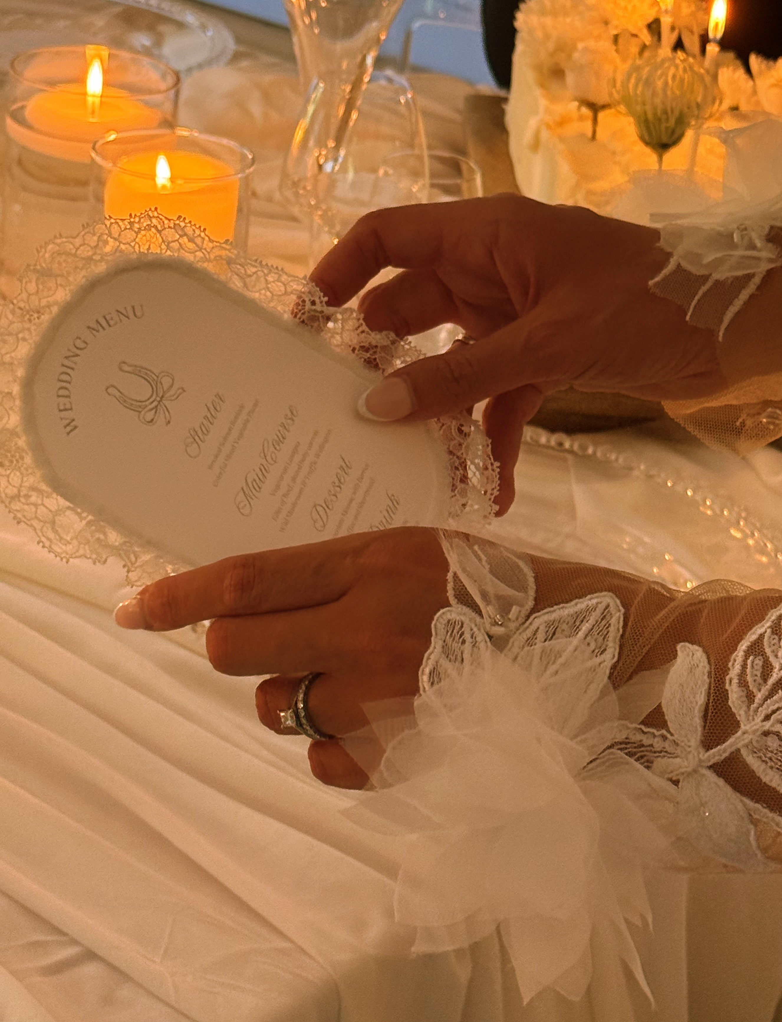 Lace wedding stationery detail