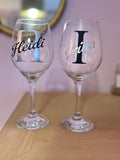 Personalised Bridesmaid Wine Glass, Multiple Colour Options