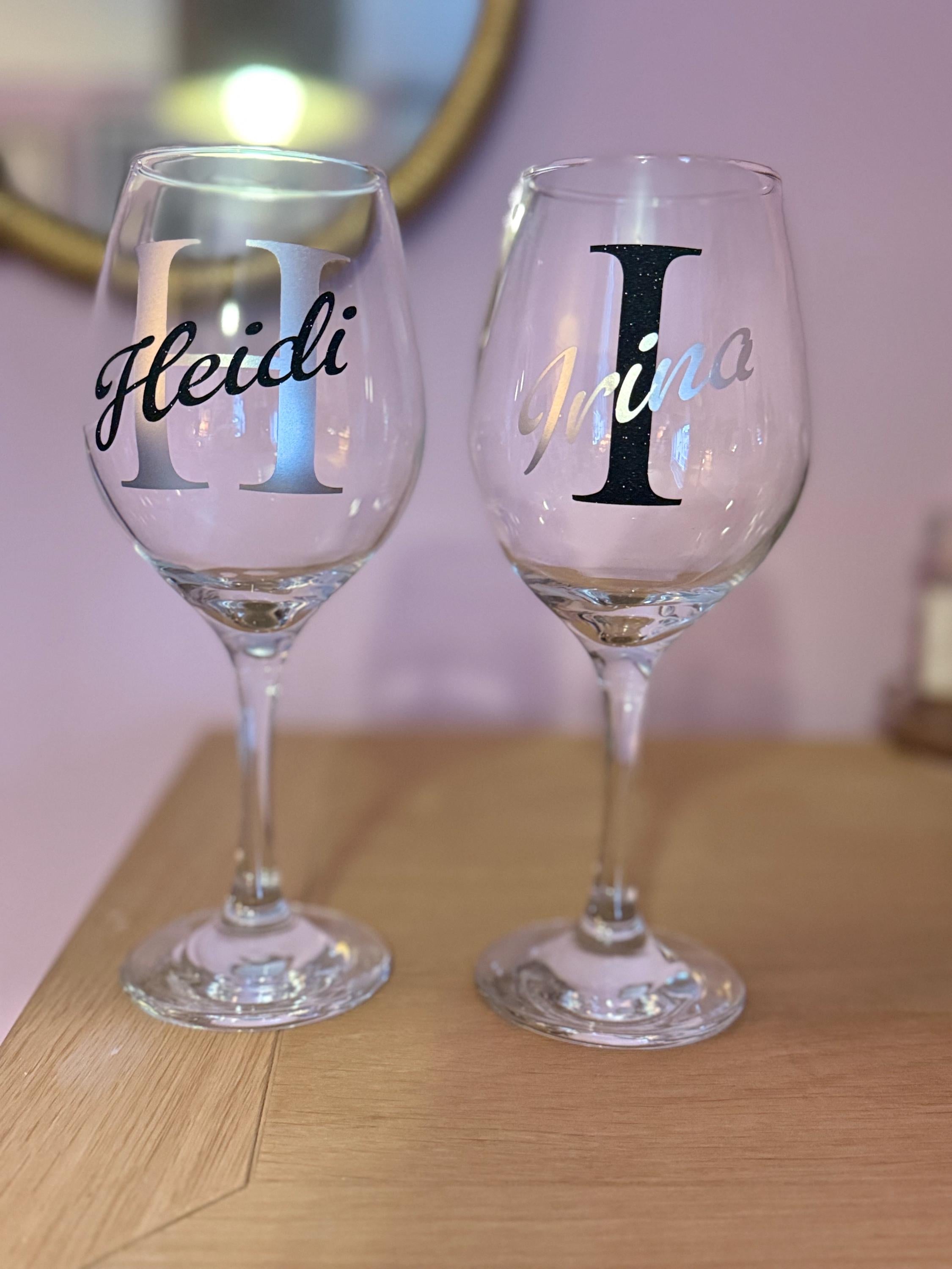 Personalised Bridesmaid Wine Glass, Multiple Colour Options