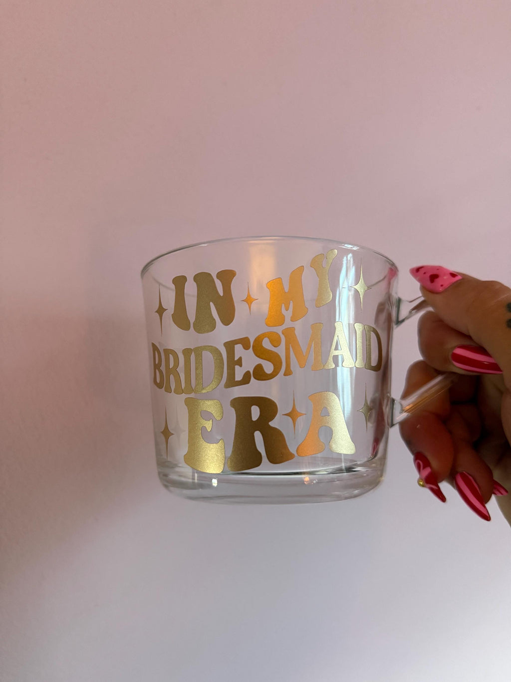 In My Bridesmaid Era Glass Mug | Bridal Party Gift, Bridesmaid Proosal Coffee Mug, Bridal Shower Present,