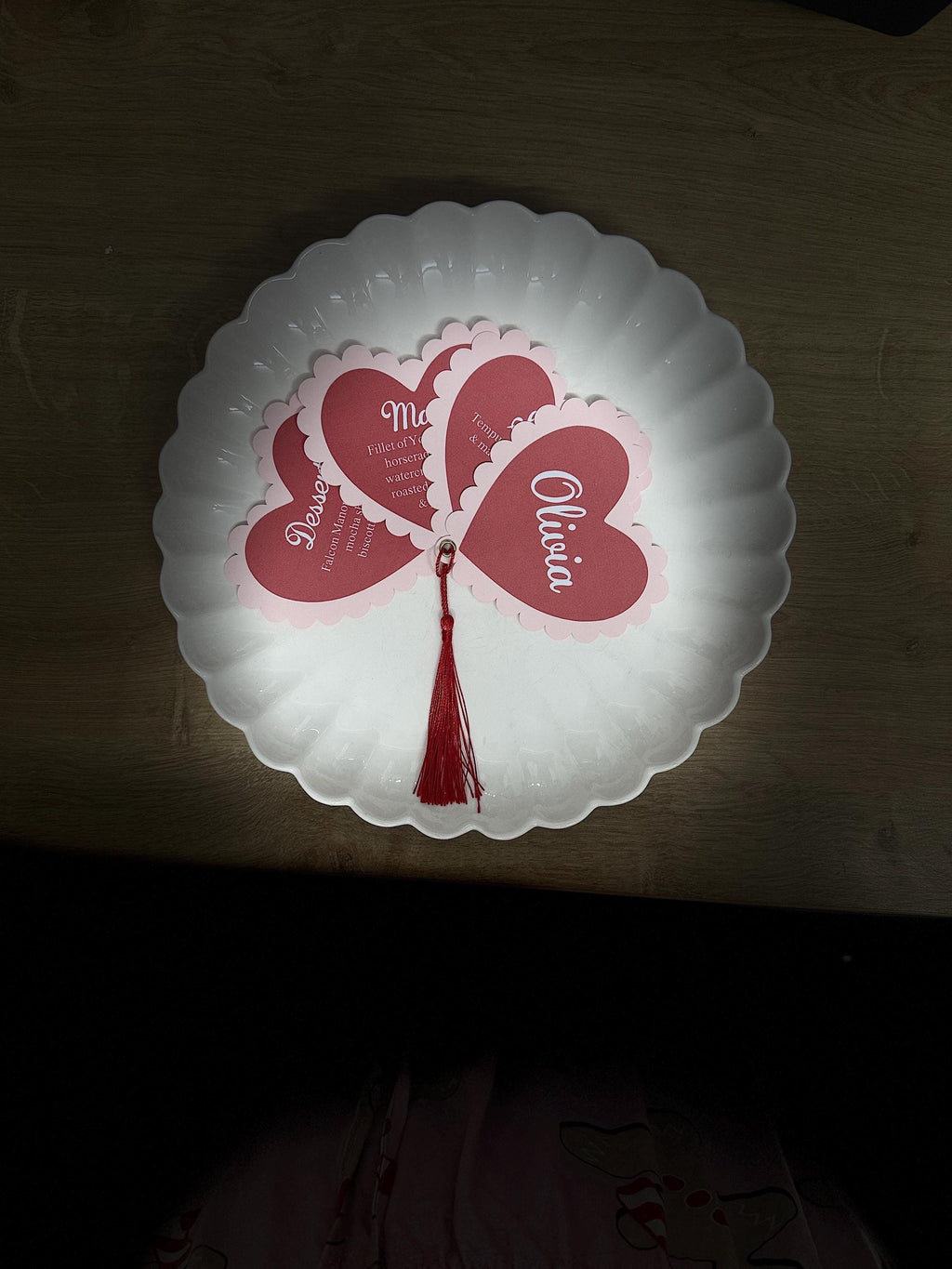 Cupid Collection Heart Menu & Place Cards