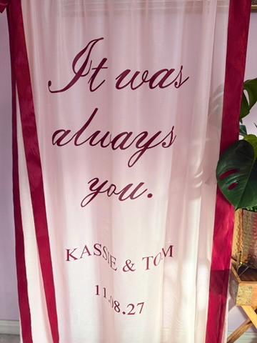 Personalised Fabric Wedding Welcome Sign