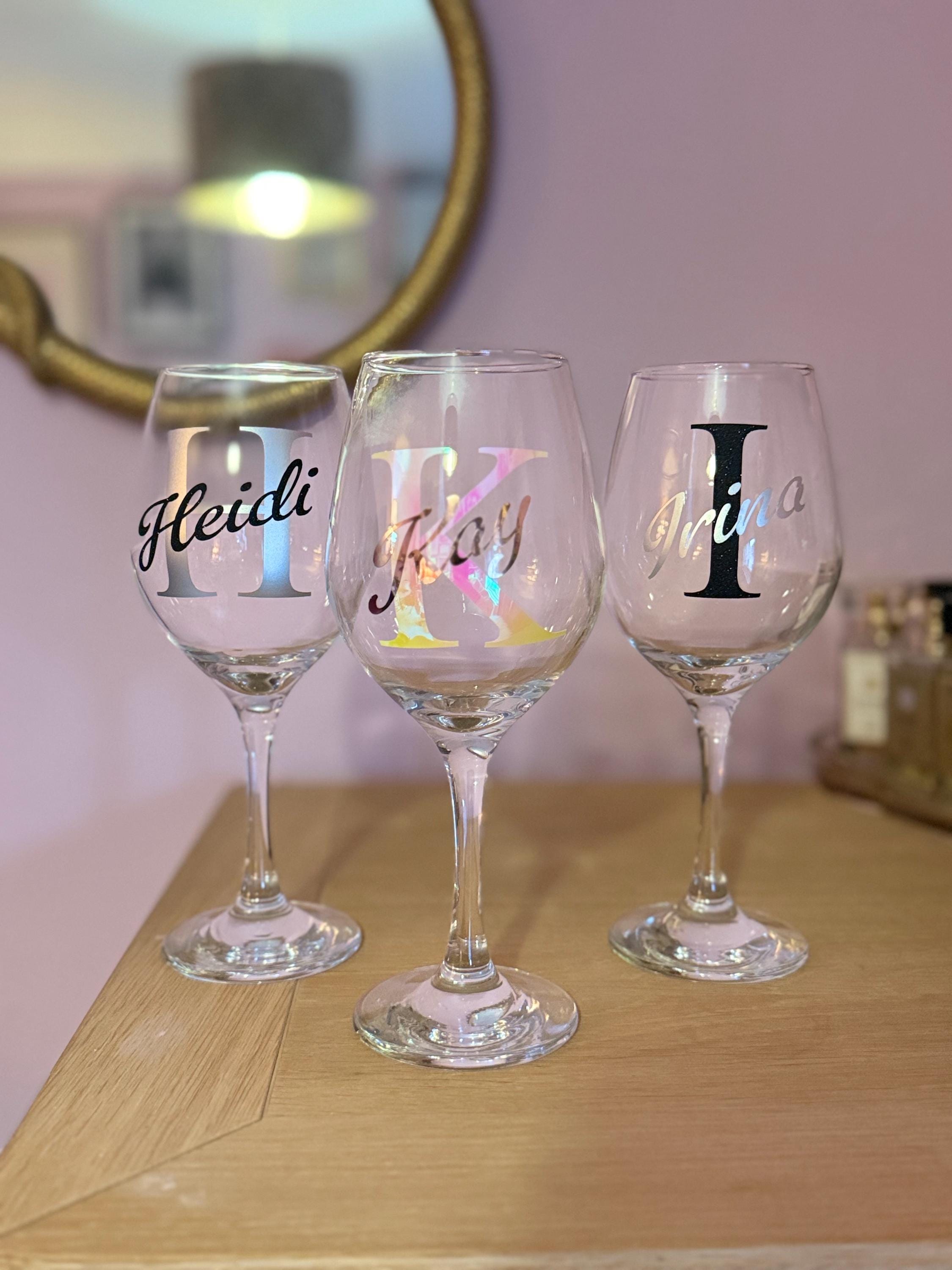 Personalised Bridesmaid Wine Glass, Multiple Colour Options
