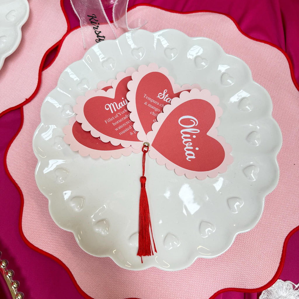 Cupid Collection Heart Menu & Place Cards