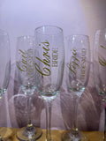 Personalized Champagne Flute | Custom Wedding Toasting Glass, Bridal Shower Gift