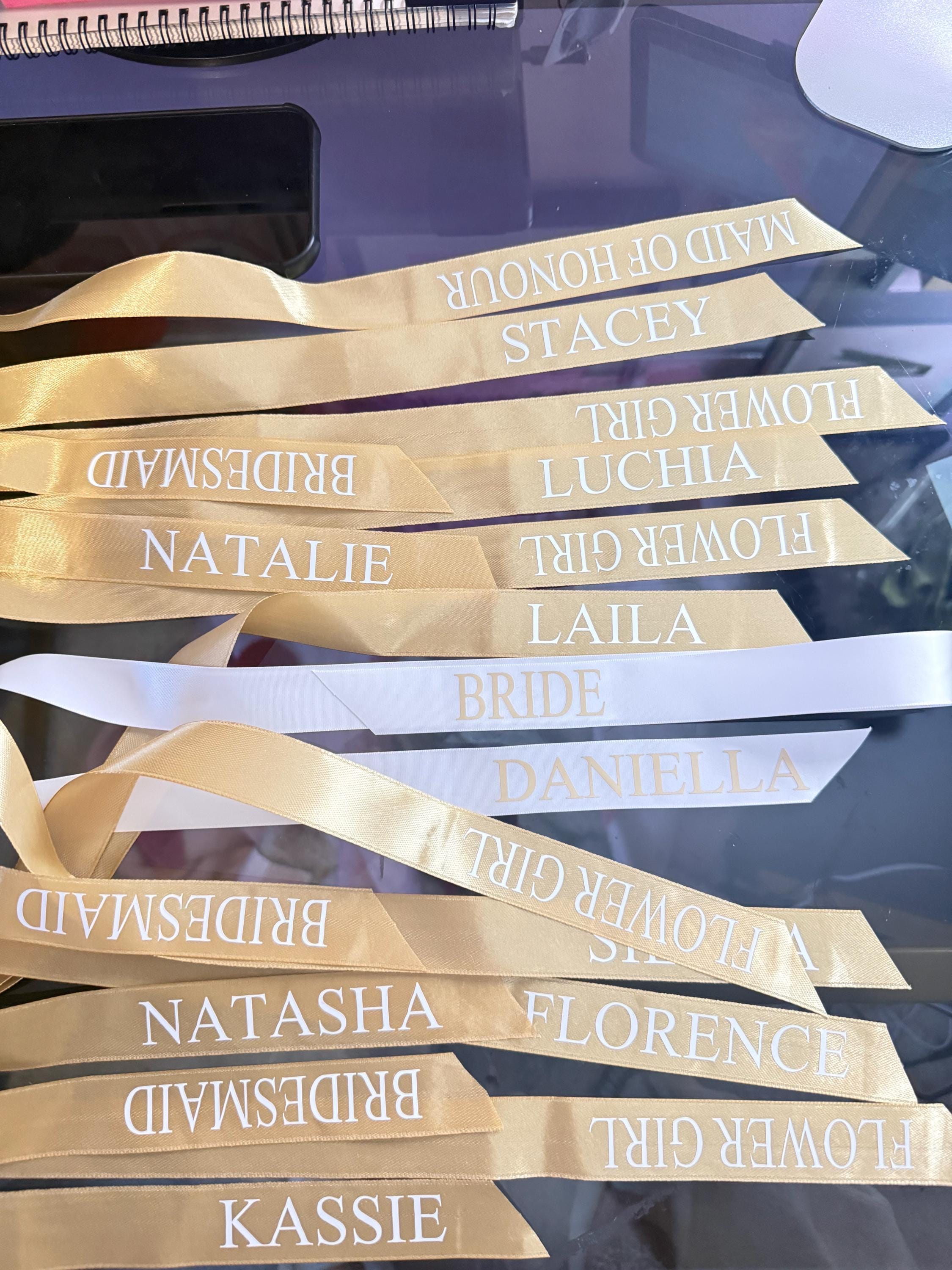 Personalized Wedding Ribbon, Custom Keepsake, Bridal Gift