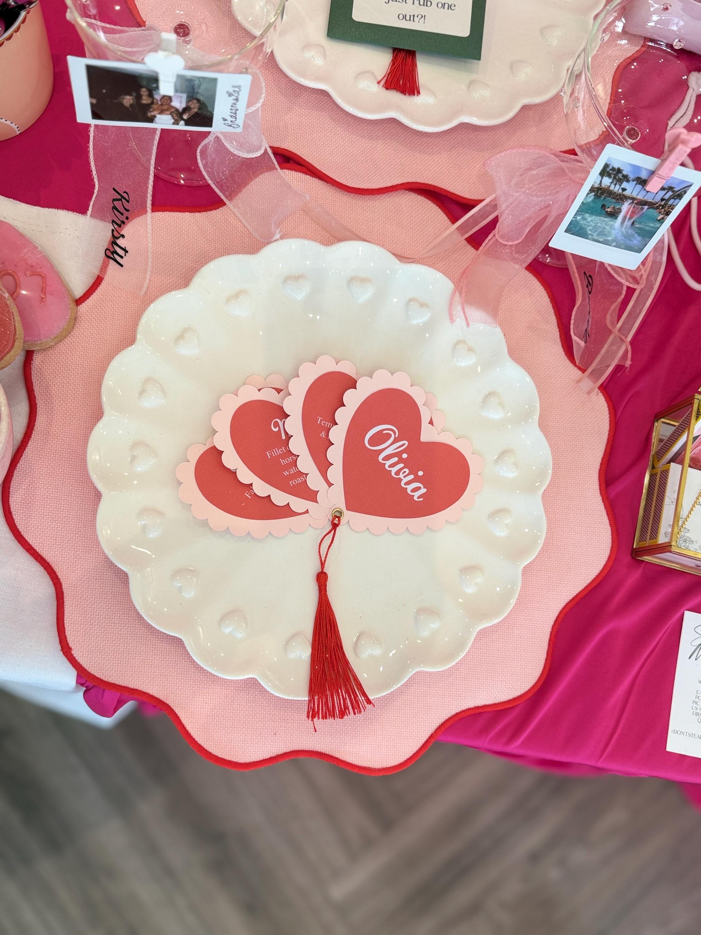 Cupid Collection Heart Menu & Place Cards