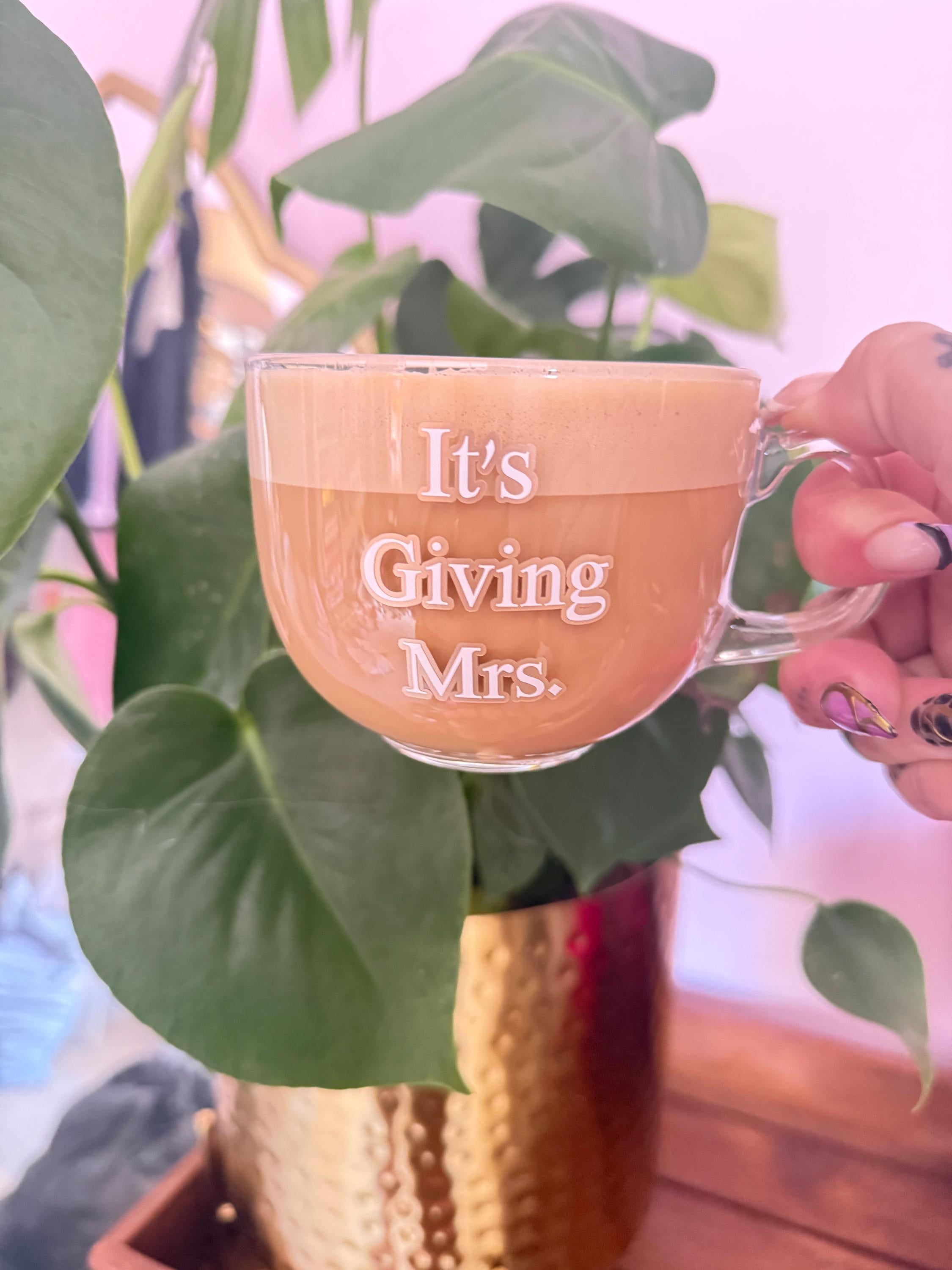 It’s giving Mrs Glass Mug | Newlywed Gift