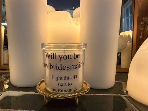Bridesmaid/Bride Proposal Candles